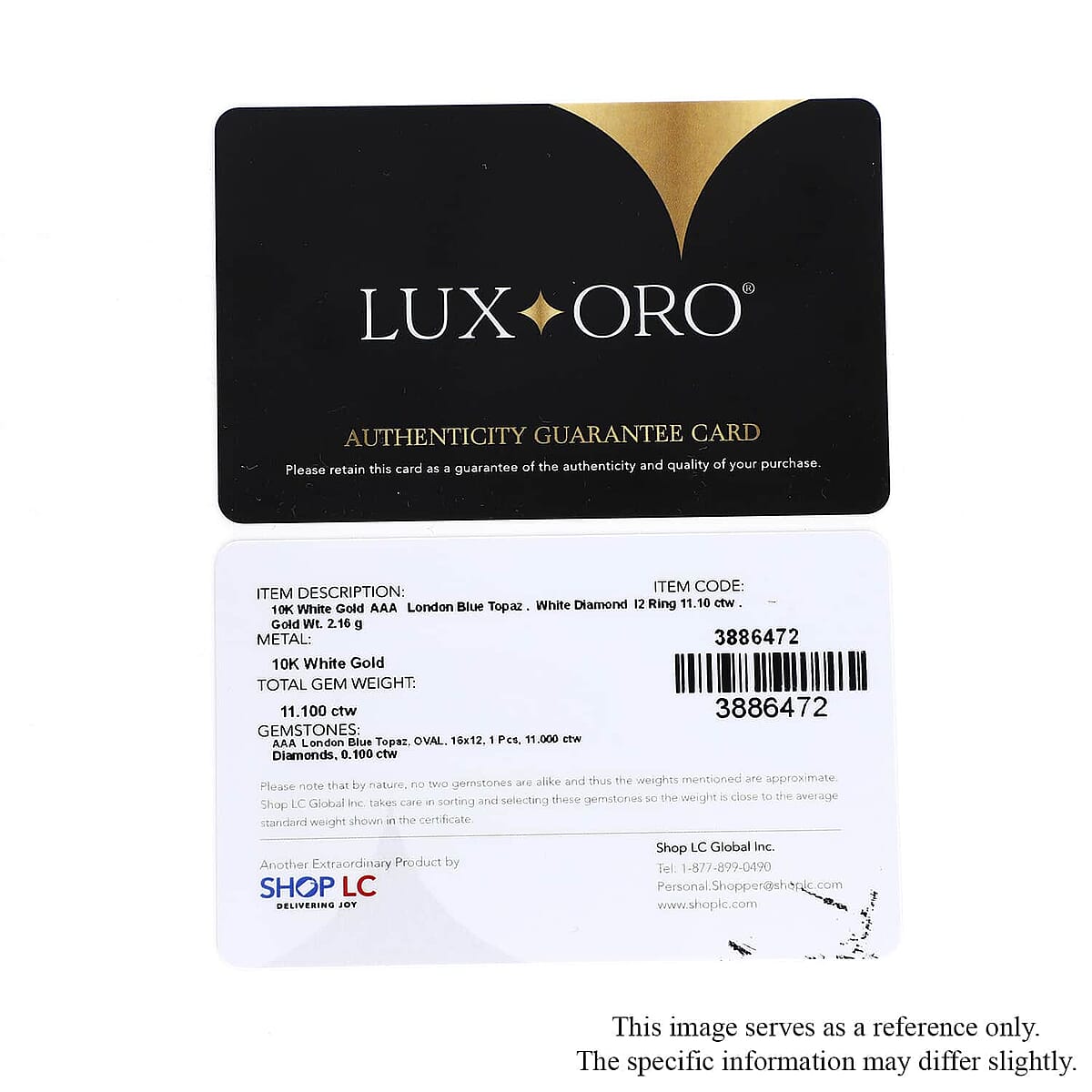 LUXORO 10K White Gold AAA London Blue Topaz and G-H I2 Diamond Ring (Size 10.0) 2.15 Grams 11.10 ctw image number 6