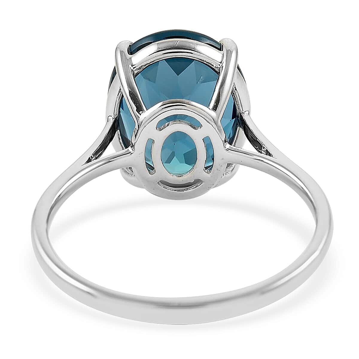 Luxoro 10K White Gold AAA London Blue Topaz Solitaire Ring (Size 10.0) 5.85 ctw image number 4