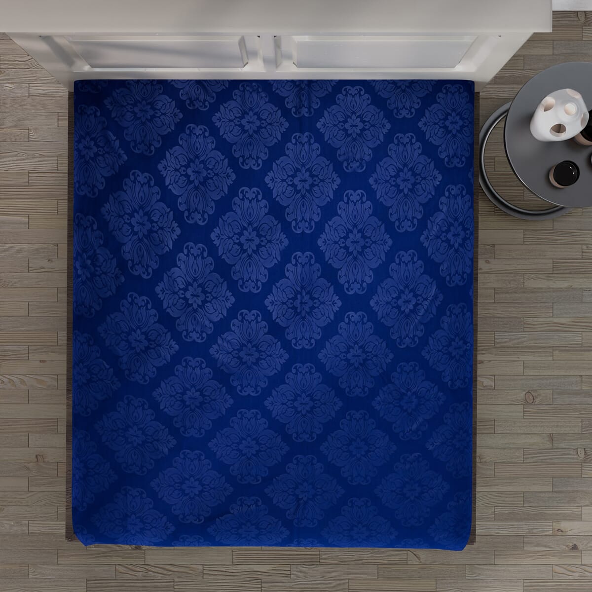 Homesmart Blue Polyester Embossed 6pcs Sheet Set - King image number 6