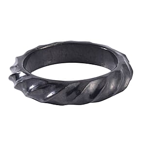 Shungite Carved Bold Twisted Bangle Bracelet (7.25 In) 250.00 ctw