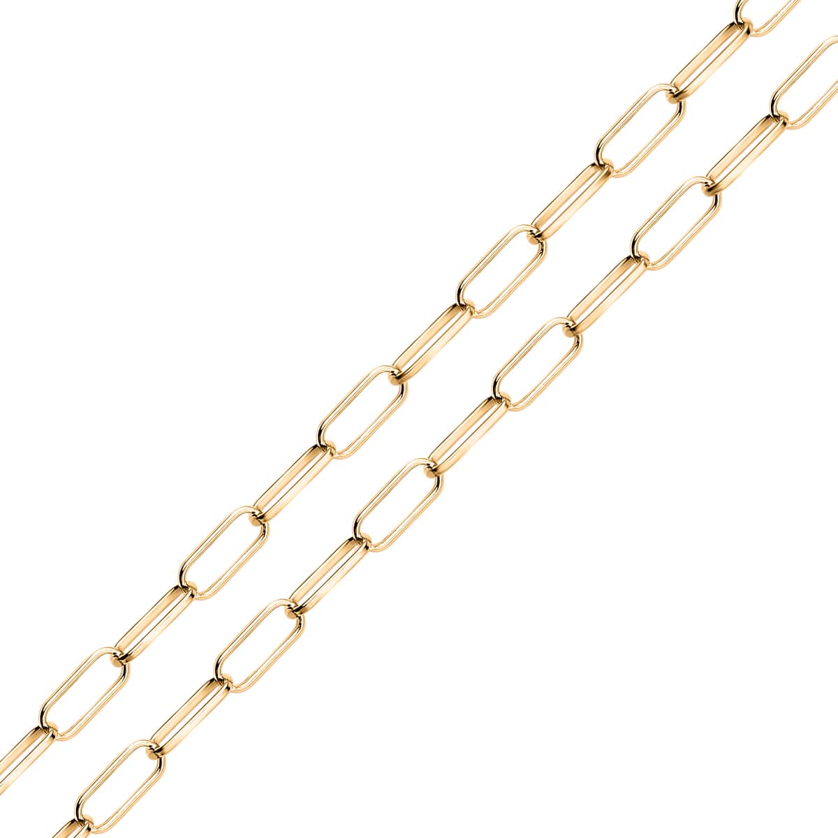 Simulated Diamond Paper Clip Chain Necklace 18 Inches in 14K Yellow Gold Over Sterling Silver 0.65 ctw image number 3