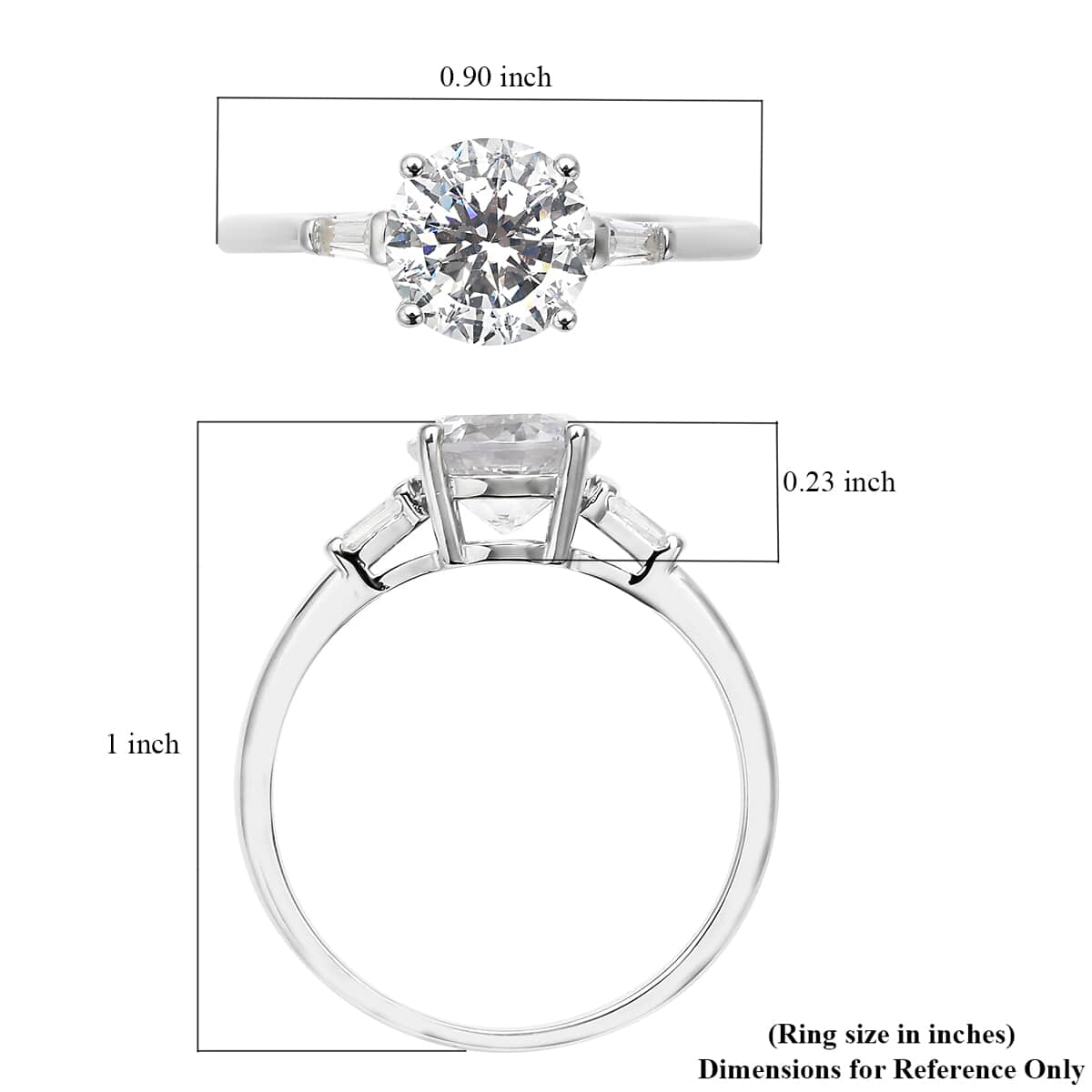 Lustro Stella 100 FACET Finest CZ Set of 2 Ring in Sterling Silver (Size 8.0) 3.35 ctw image number 5