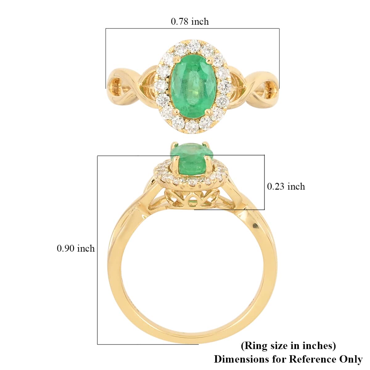 Certified Iliana 18K Yellow Gold AAA Ethiopian Emerald and G-H SI Diamond Ring (Size 6.0) 4.10 Grams 1.00 ctw image number 5