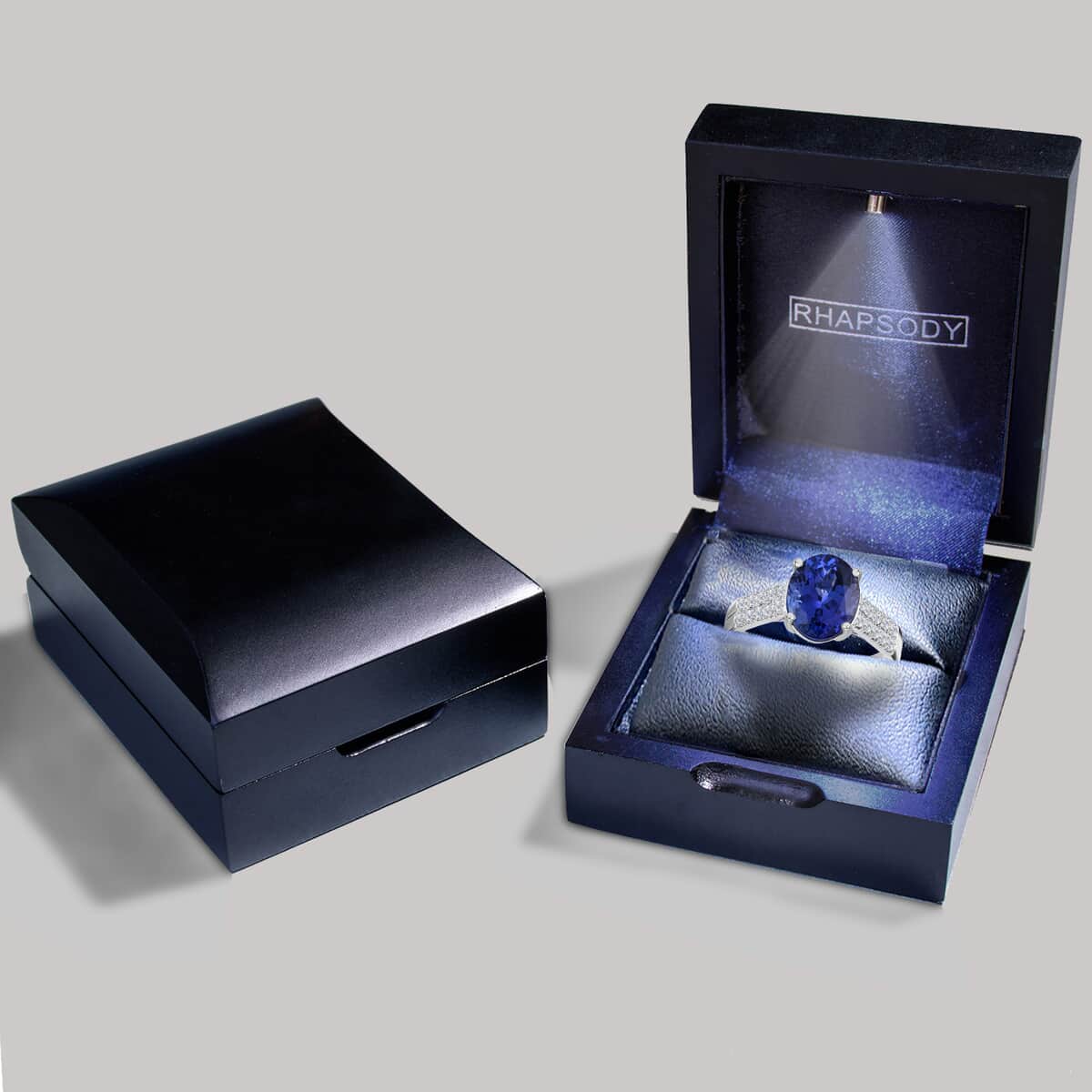 RHAPSODY 950 Platinum AAAA Tanzanite and Diamond E-F VS Ring 5.60 Grams 3.50 ctw image number 6