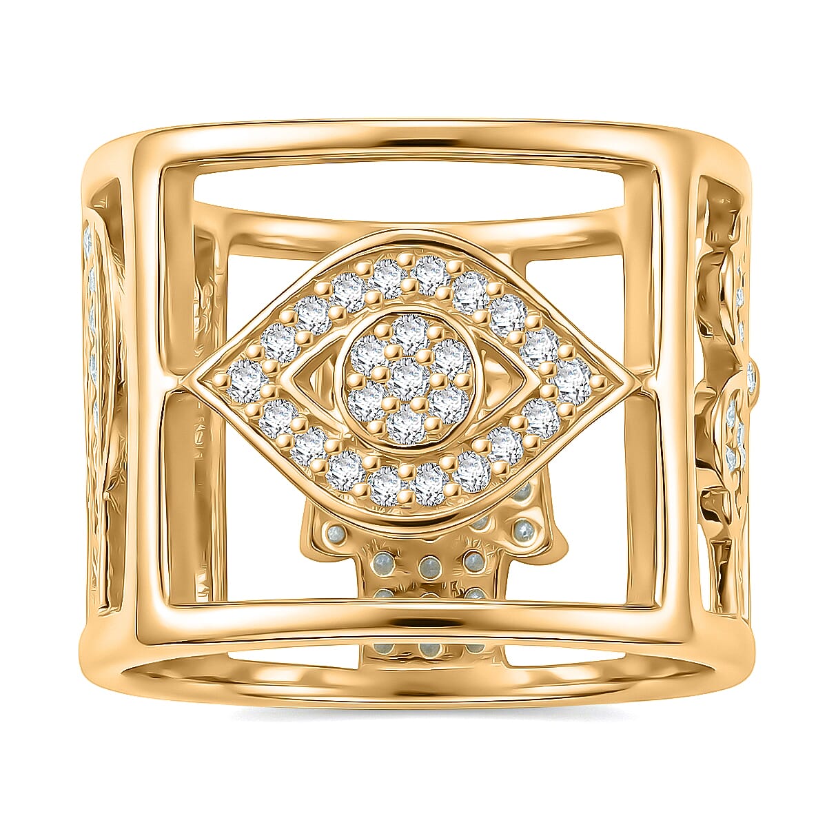White Zircon 1.60 ctw Ring in 14K YG Over Sterling Silver (Size 5.5)
