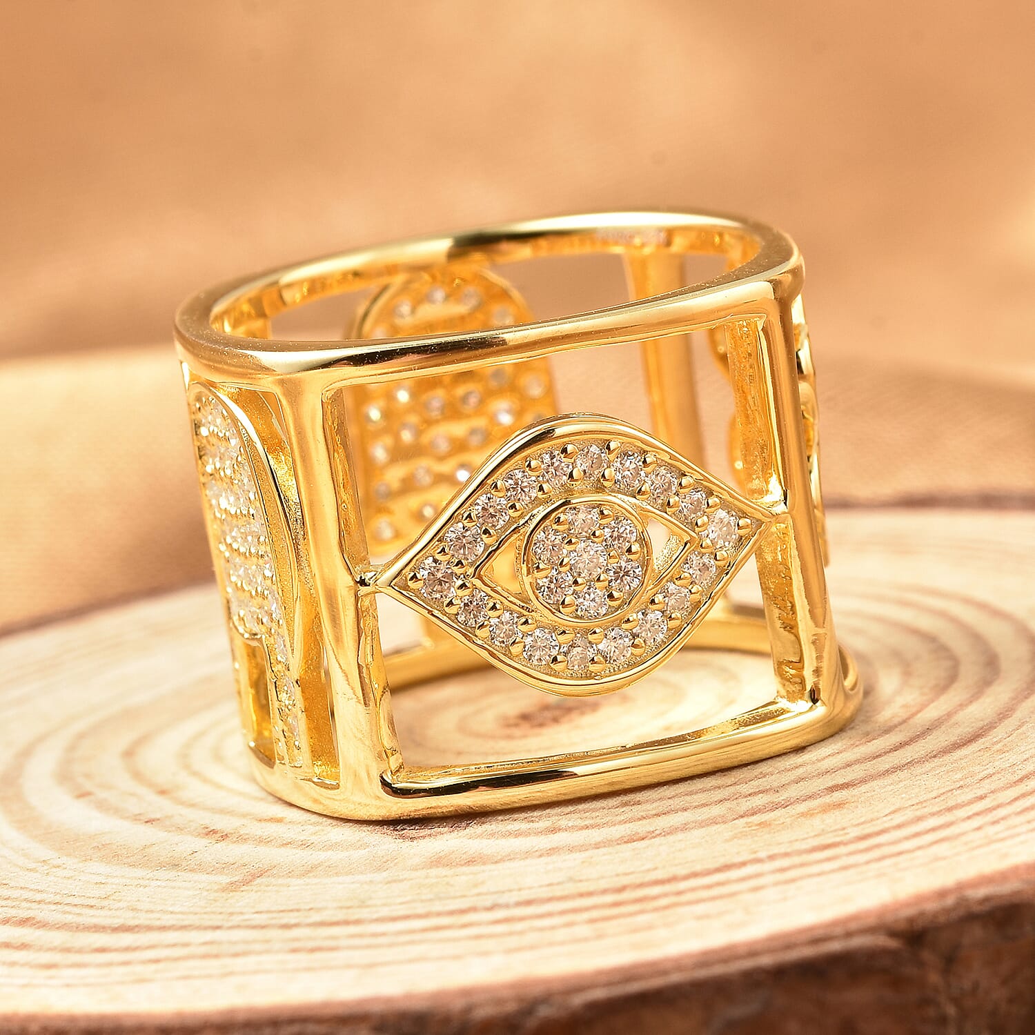 White Zircon 1.60 ctw Ring in 14K YG Over Sterling Silver (Size 5.5)