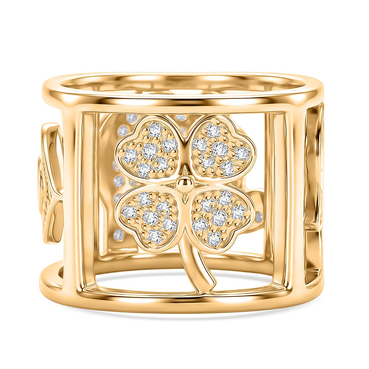 White Zircon 1.60 ctw Ring in 14K YG Over Sterling Silver (Size 5.5)