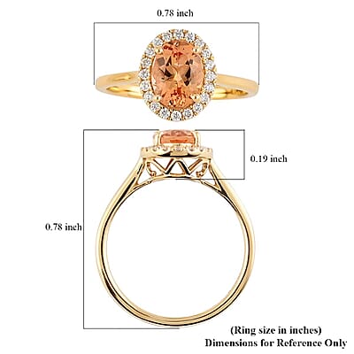 Certified Iliana 18K Yellow Gold AAA Imperial Topaz and G-H SI Diamond Halo Ring (Size 10.0) 1.60 ctw