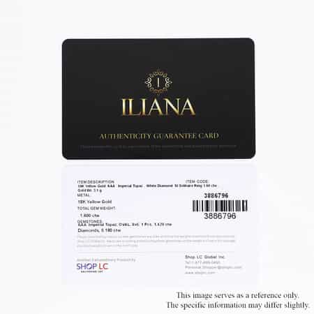 Certified Iliana 18K Yellow Gold AAA Imperial Topaz and G-H SI Diamond Halo Ring (Size 10.0) 1.60 ctw image number 6