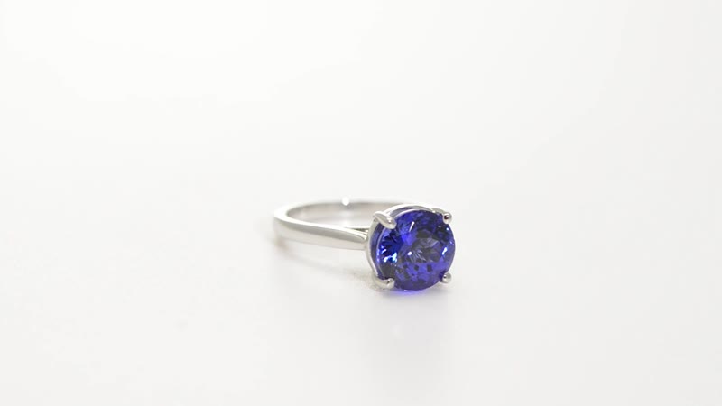 Certified & Appraised RHAPSODY 950 Platinum AAAA Tanzanite and E-F VS Diamond Accent Solitaire Ring (Size 10.0) 7.92 Grams (Delivery in 15 Business Days) 5.00 ctw