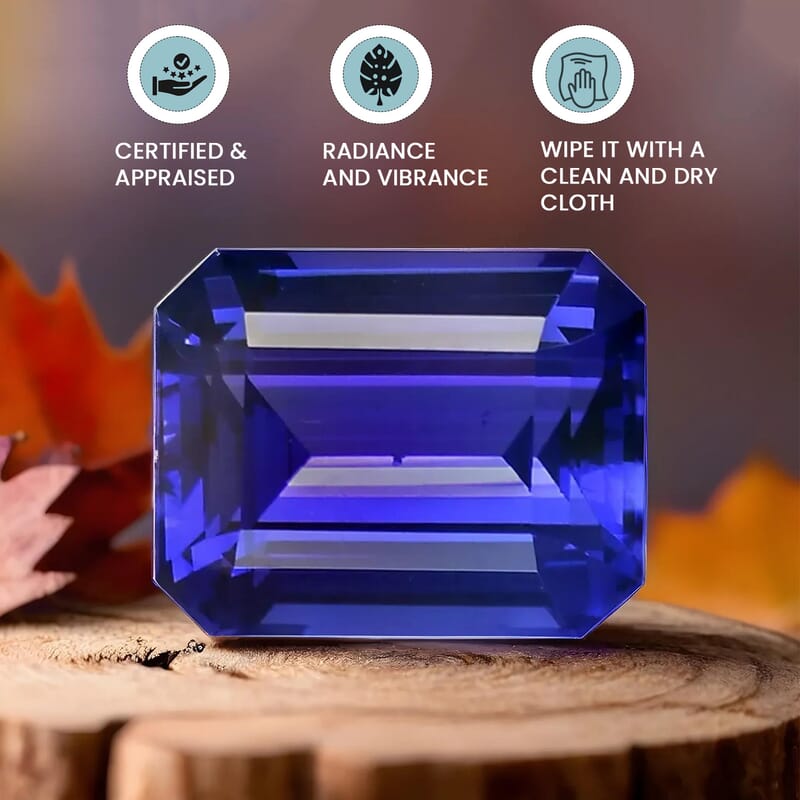 Certified and Appraised AAAA Vivid Tanzanite (Octagon Size Varies) 10.00 ctw