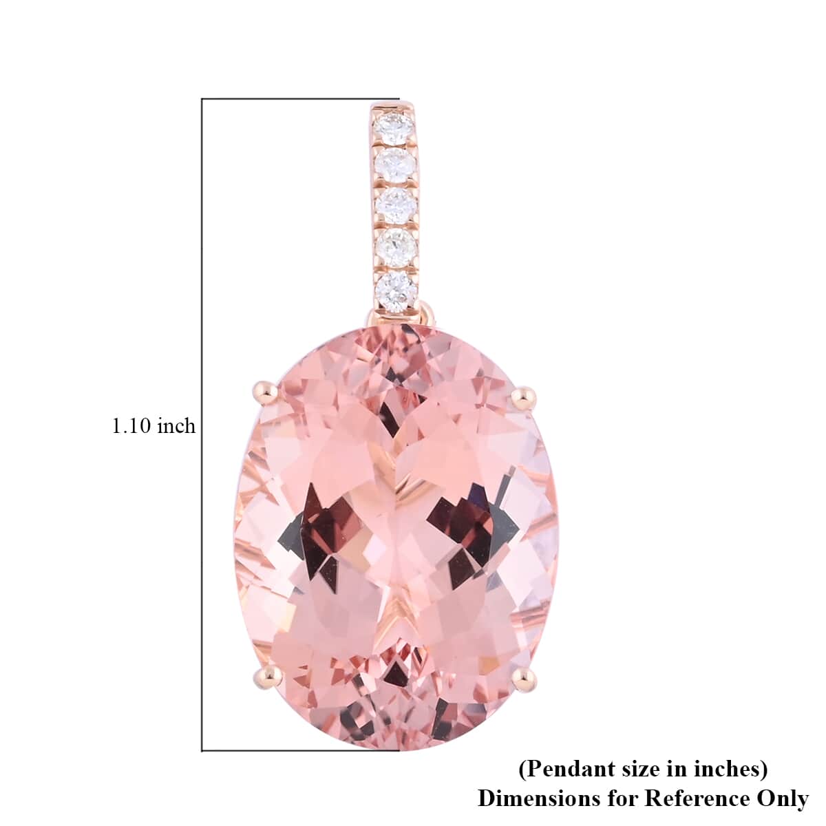 Certified and Appraised Iliana 18K Rose Gold AAA Marropino Morganite and G-H SI Diamond Pendant 18.60 ctw image number 4