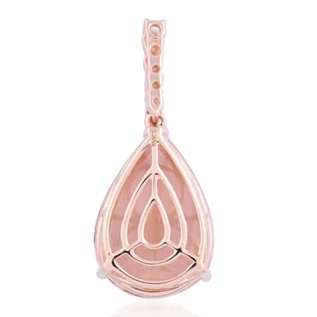 Certified Iliana 18K Rose Gold Certified AAA Marropino Morganite and G-H SI Diamond Solitaire Pendant 12.75 ctw image number 3