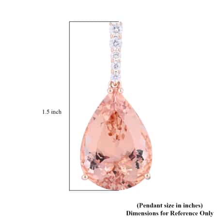 Certified Iliana 18K Rose Gold Certified AAA Marropino Morganite and G-H SI Diamond Solitaire Pendant 12.75 ctw image number 4