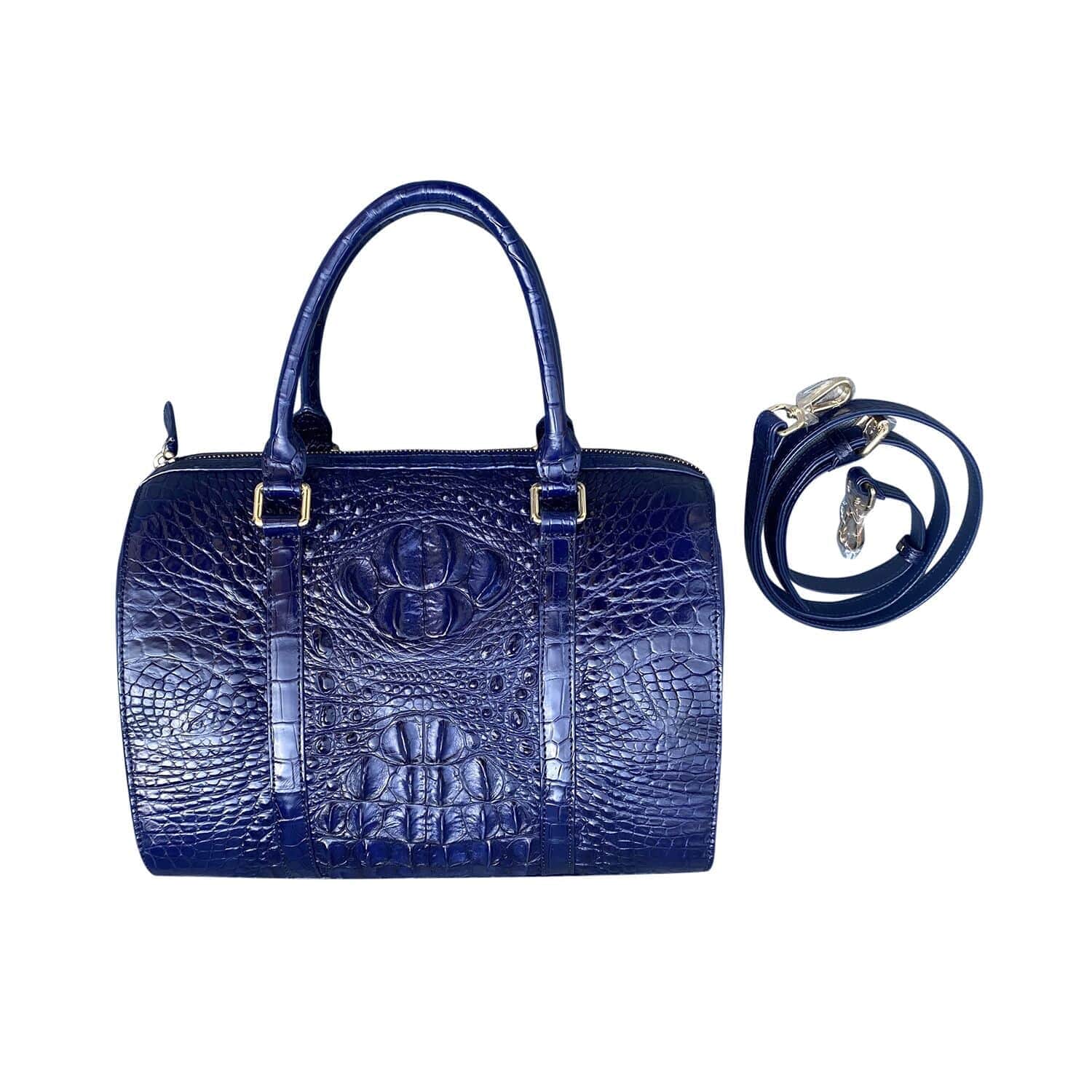 Buy Grand Pelle Genuine Crocodile Leather Navy Trapezoid-shaped