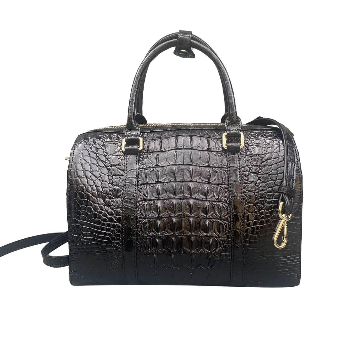 Grand Pelle Genuine Crocodile Leather Black Tote Bag for Women with Detachable Shoulder Strap | Women's Designer Tote Bags | Leather Handbags | Leather Purse image number 1
