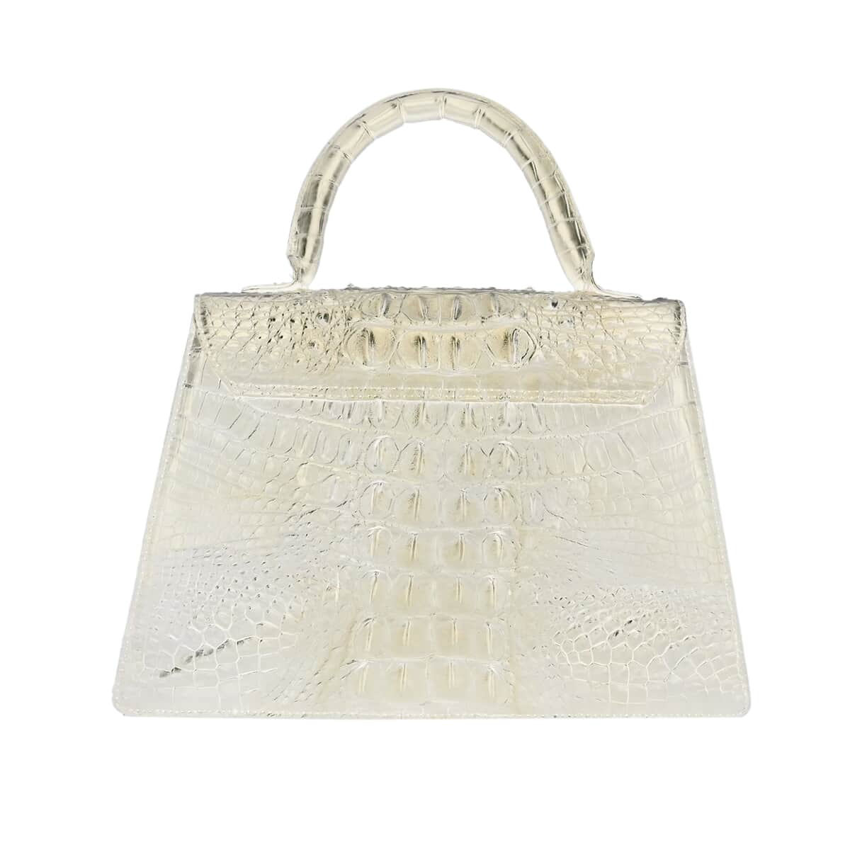 Grand Pelle Natural White Genuine Crocodile Leather Handbag image number 2