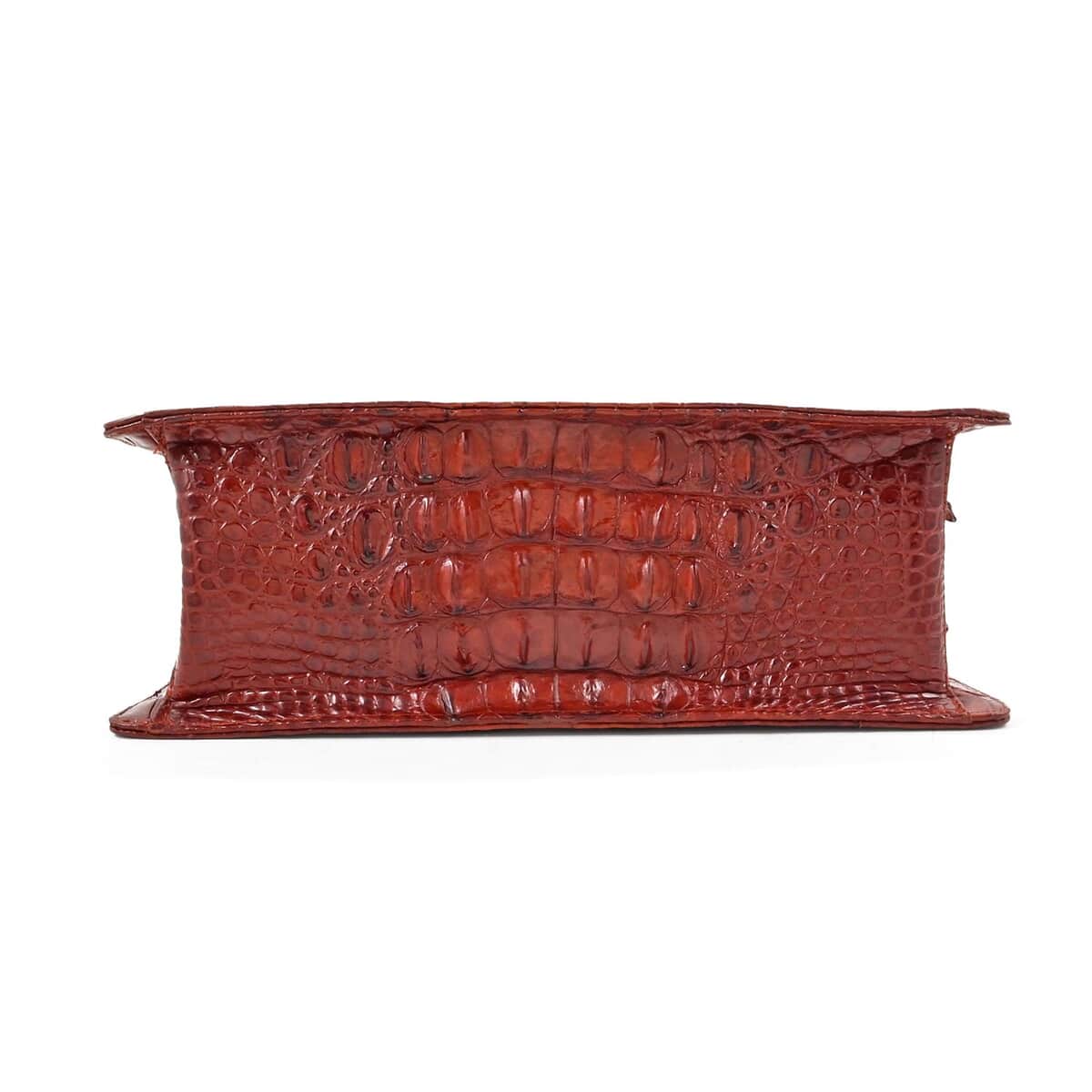 Grand Pelle Red Genuine Crocodile Leather Handbag image number 3