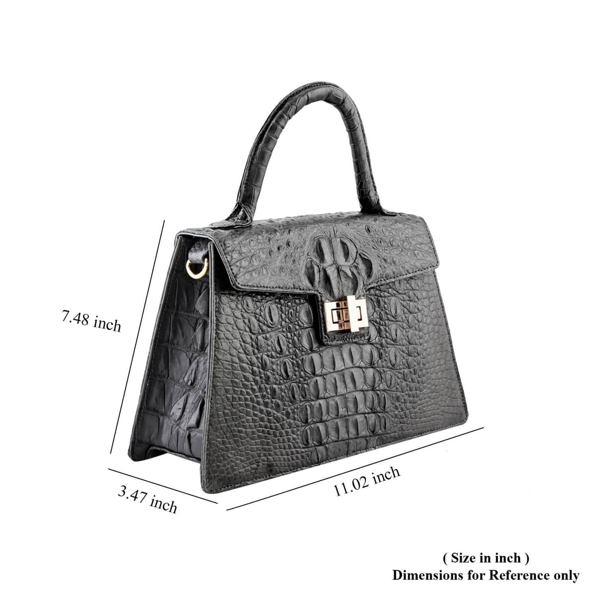 Grand Pelle Gray Genuine Crocodile Leather Handbag image number 4