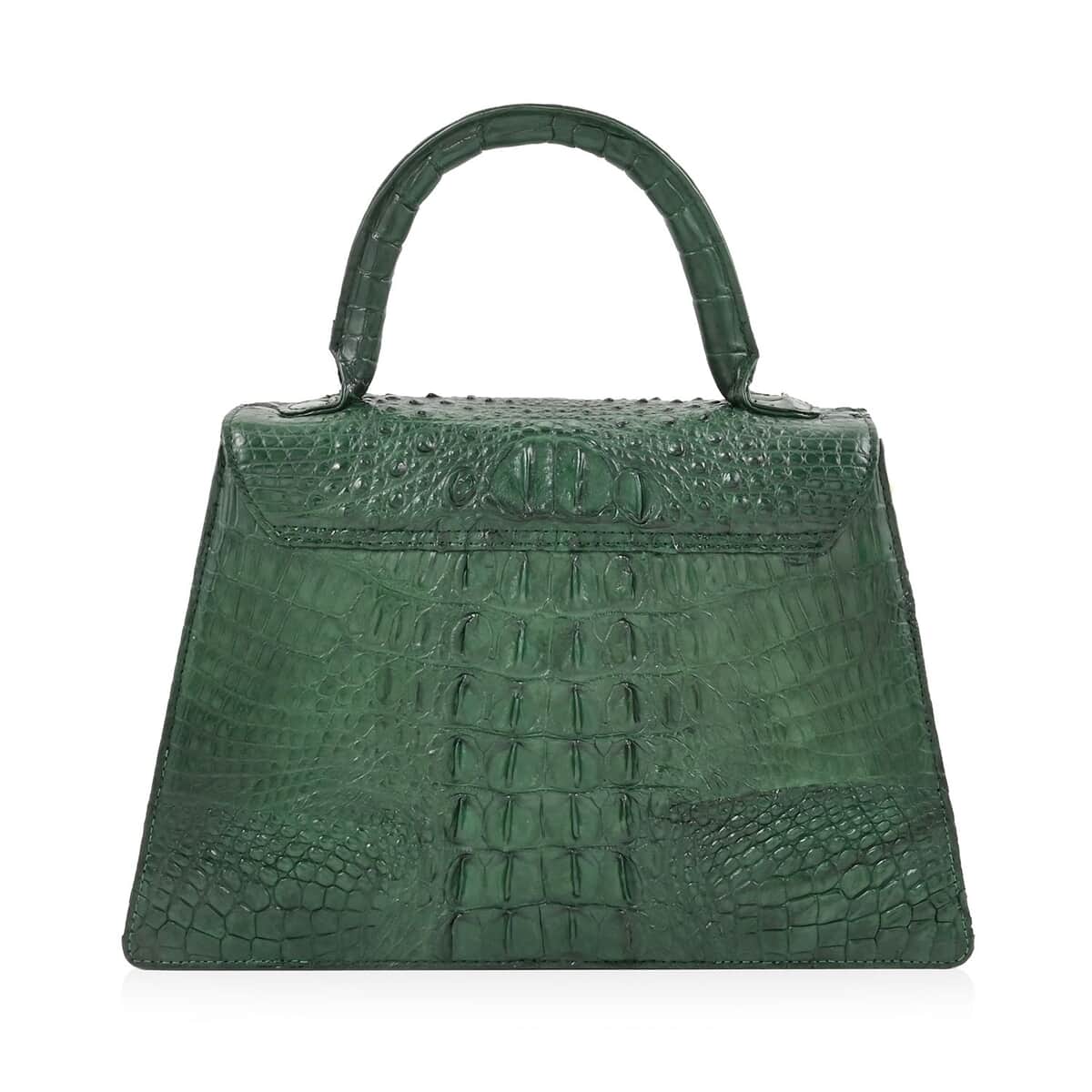 Grand Pelle Dark Green Genuine Crocodile Leather Handbag image number 2