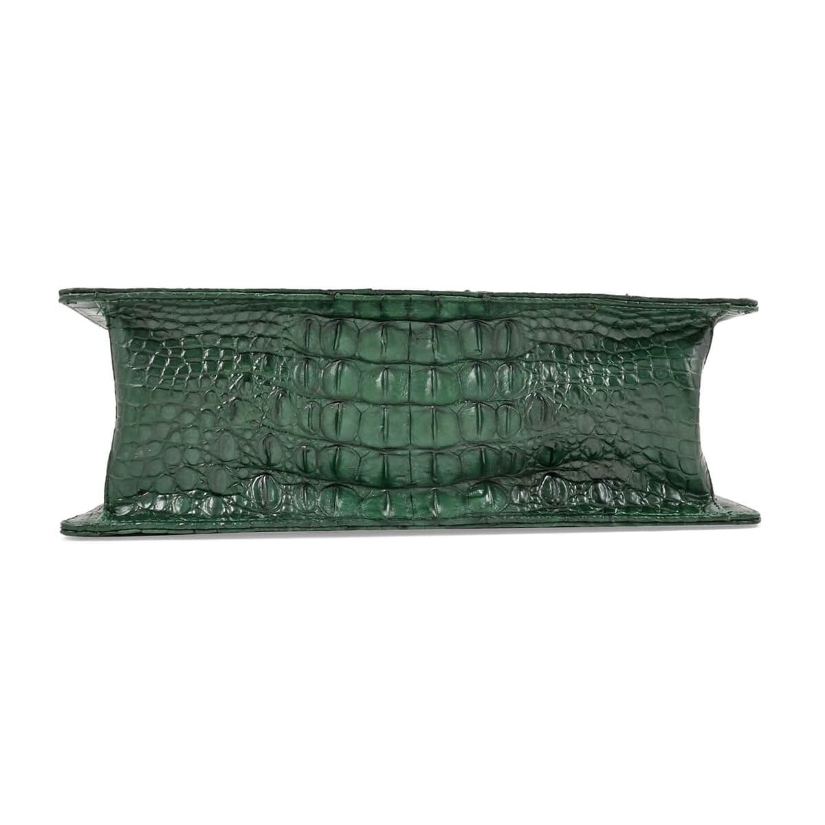 Grand Pelle Dark Green Genuine Crocodile Leather Handbag image number 3