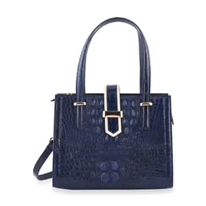 Grand Pelle Navy Genuine Crocodile Leather Handbag