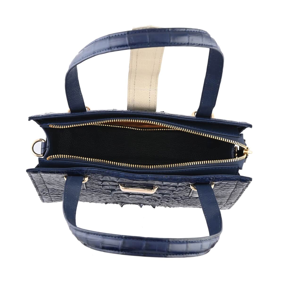 Grand Pelle Navy Genuine Crocodile Leather Handbag image number 2