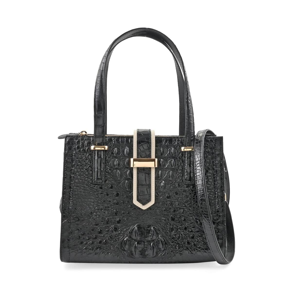 Grand Pelle Black Genuine Crocodile Leather Handbag image number 0