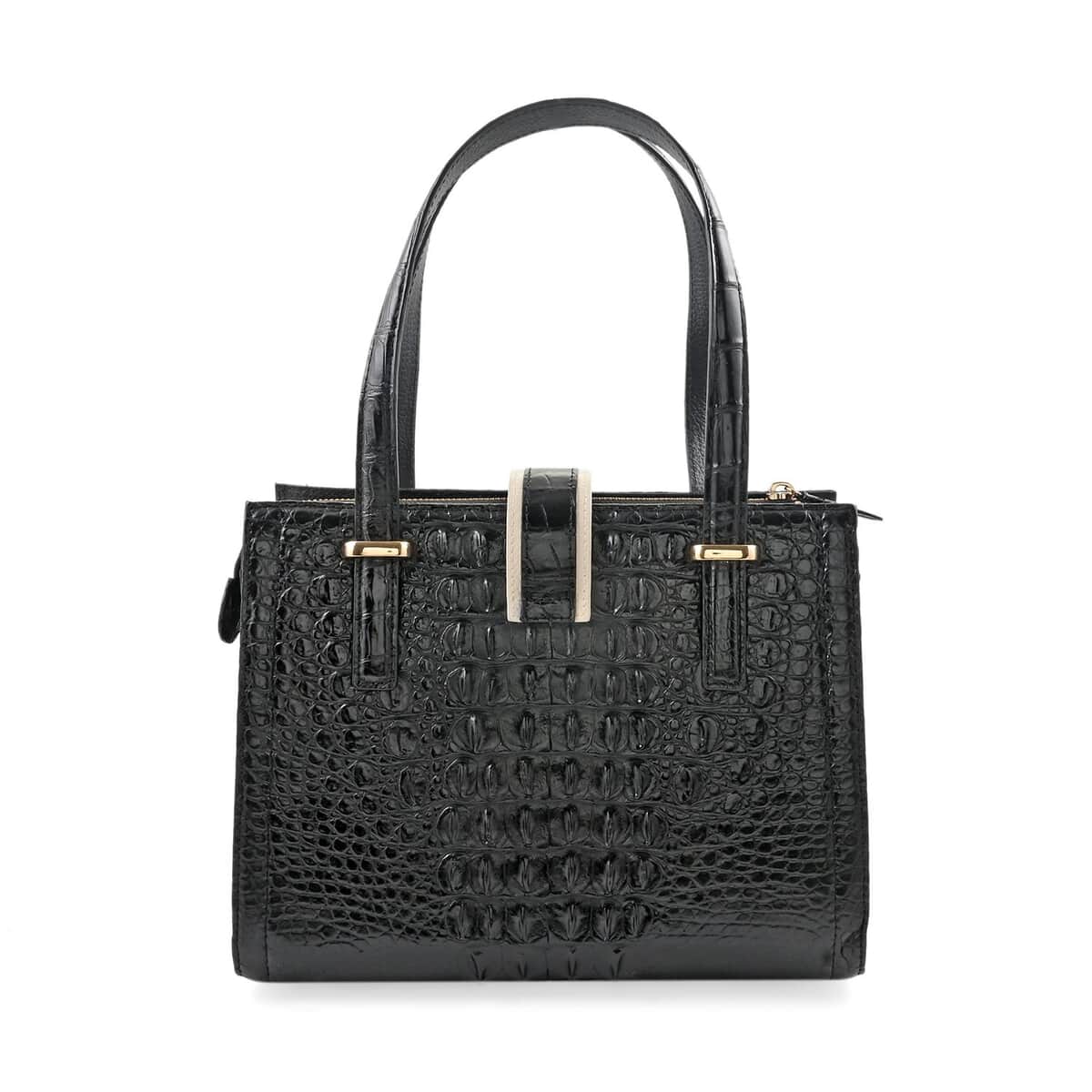 Grand Pelle Black Genuine Crocodile Leather Handbag image number 1