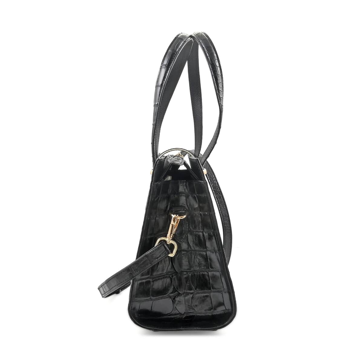 Grand Pelle Black Genuine Crocodile Leather Handbag image number 2