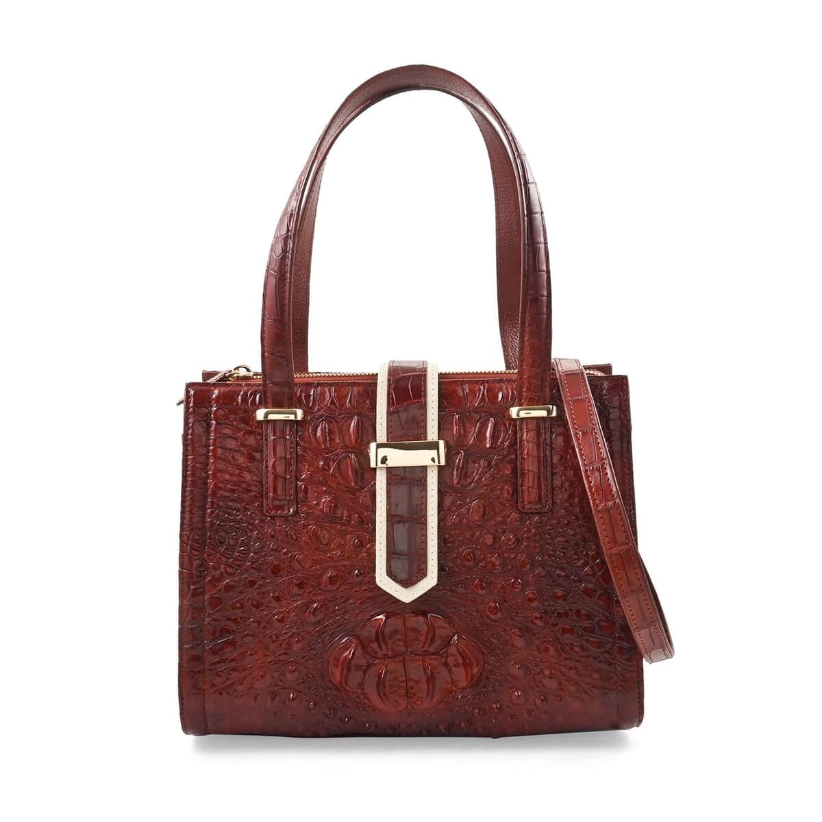 Grand Pelle Brown Genuine Crocodile Leather Handbag image number 0