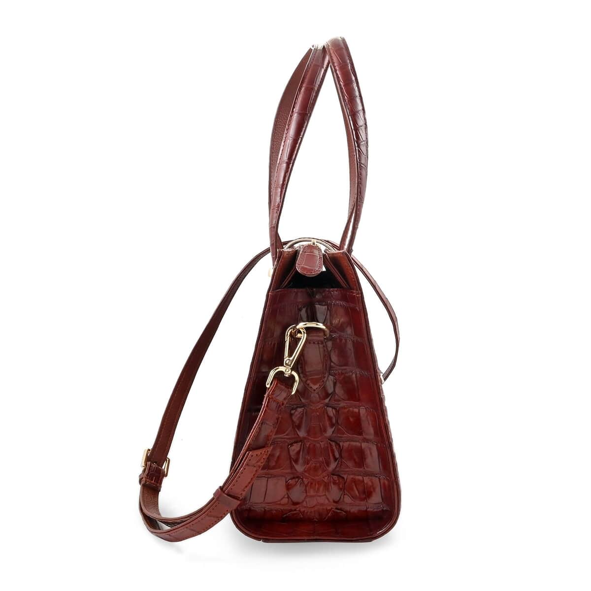 Grand Pelle Brown Genuine Crocodile Leather Handbag image number 1