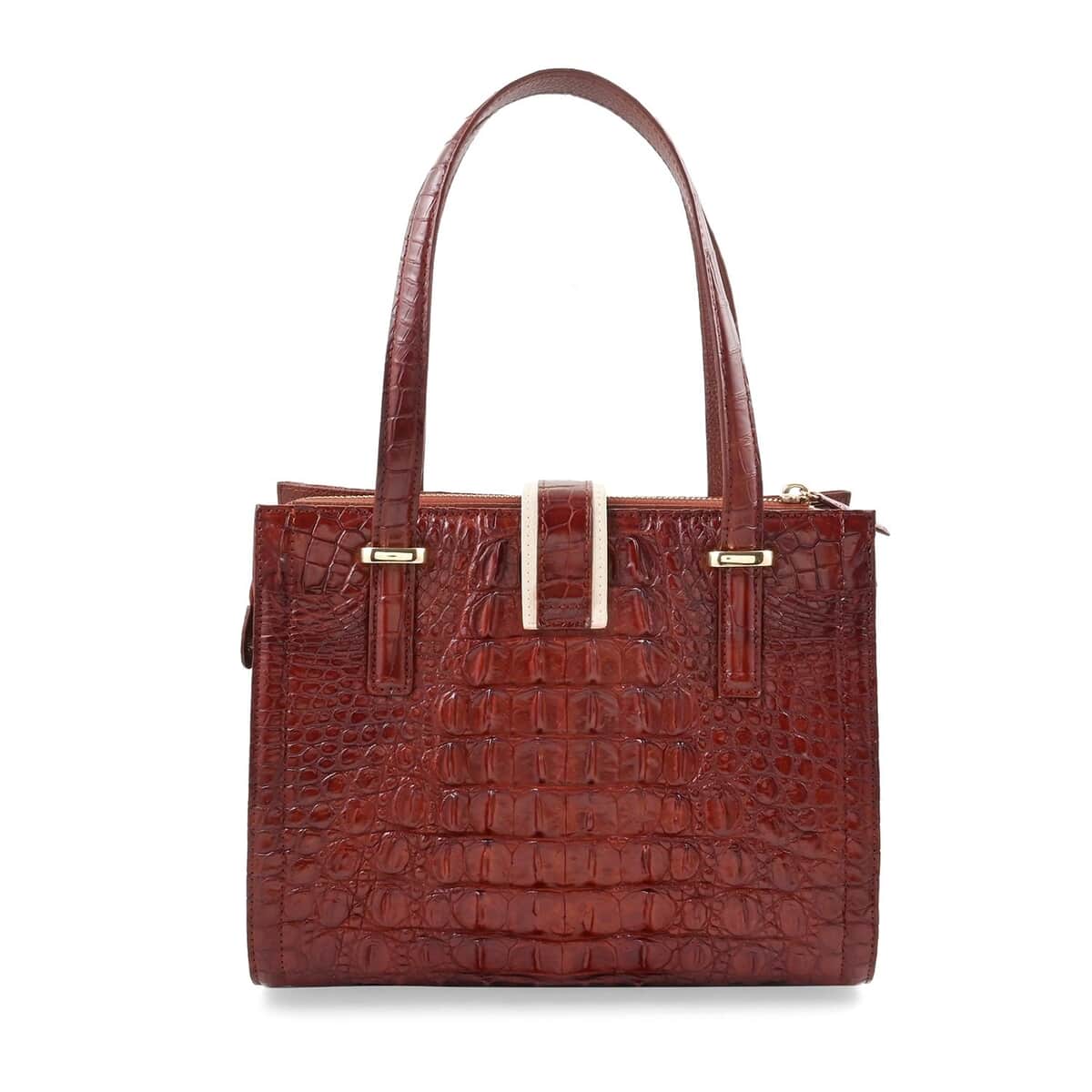 Grand Pelle Brown Genuine Crocodile Leather Handbag image number 2