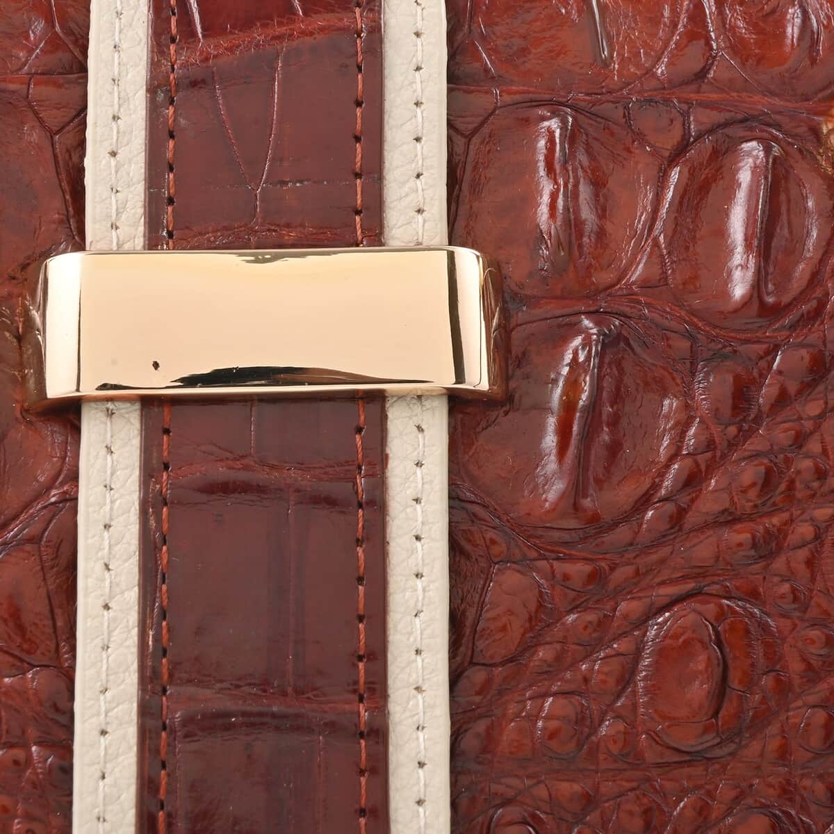 Grand Pelle Brown Genuine Crocodile Leather Handbag image number 4