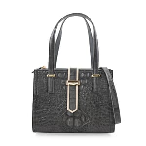 Grand Pelle Gray Genuine Crocodile Leather Handbag