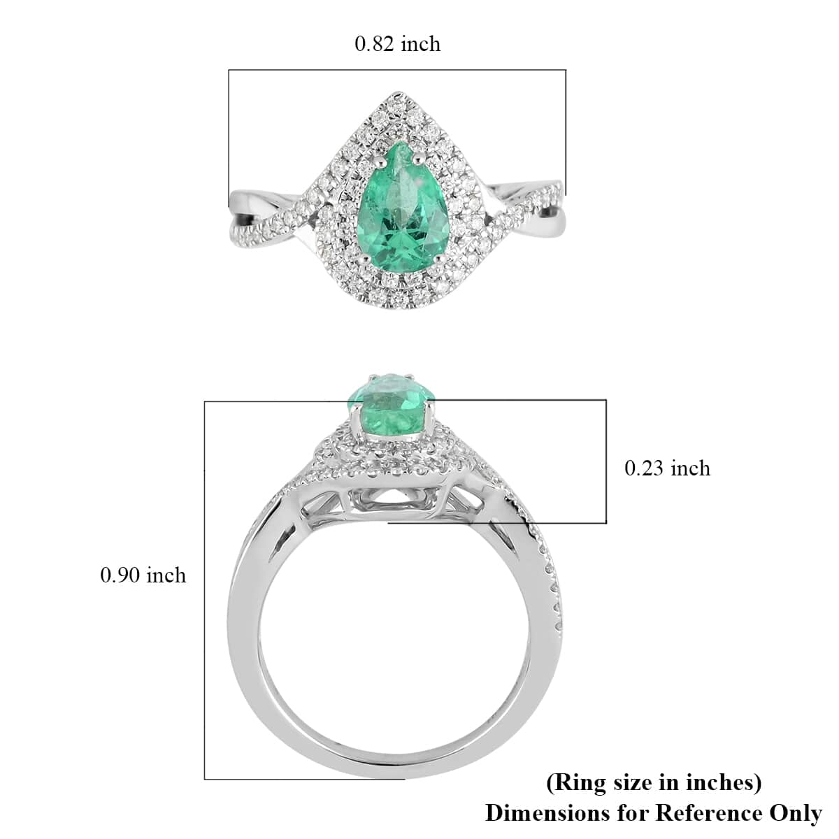 Certified Rhapsody 950 Platinum AAAA Boyaca Colombian Emerald and Diamond E-F VS Ring (Size 6.0) 6.80 Grams 1.20 ctw image number 4