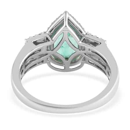 Rhapsody 950 Platinum AAAA Boyaca Colombian Emerald and E-F VS Diamond Ring (Size 7.0) 8.30 Grams 2.50 ctw image number 4