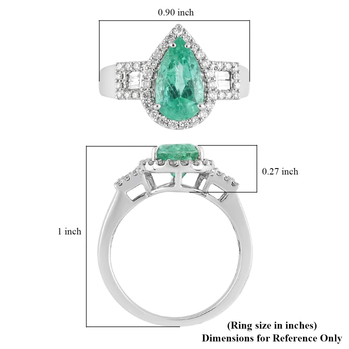 Rhapsody 950 Platinum AAAA Boyaca Colombian Emerald and E-F VS Diamond Ring (Size 7.0) 8.30 Grams 2.50 ctw image number 5