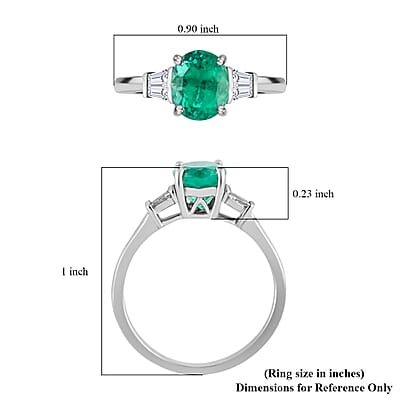 Certified Rhapsody 950 Platinum AAAA Boyaca Colombian Emerald and E-F VS Diamond Ring (Size 7.0) 4.85 Grams 1.75 ctw