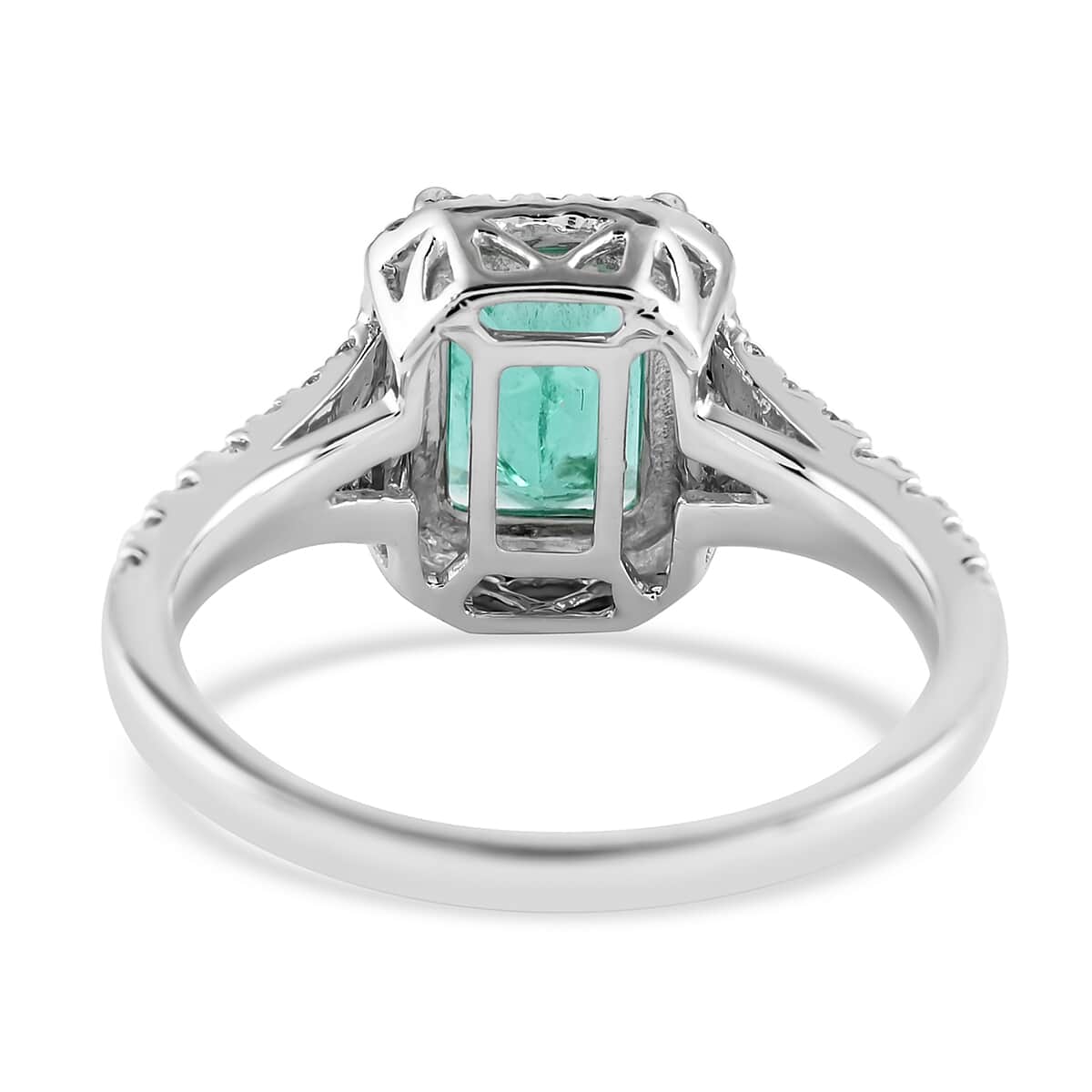 Certified Rhapsody 950 Platinum AAAA Boyaca Colombian Emerald and E-F VS Diamond Ring (Size 8.0) 4.85 Grams 2.00 ctw image number 4