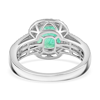 One Of A Kind Certified & Appraised Rhapsody AAAA Boyaca Colombian Emerald and E-F VS Diamond 3.50 ctw Ring in 950 Platinum (Size 7.0) 8.10 Grams