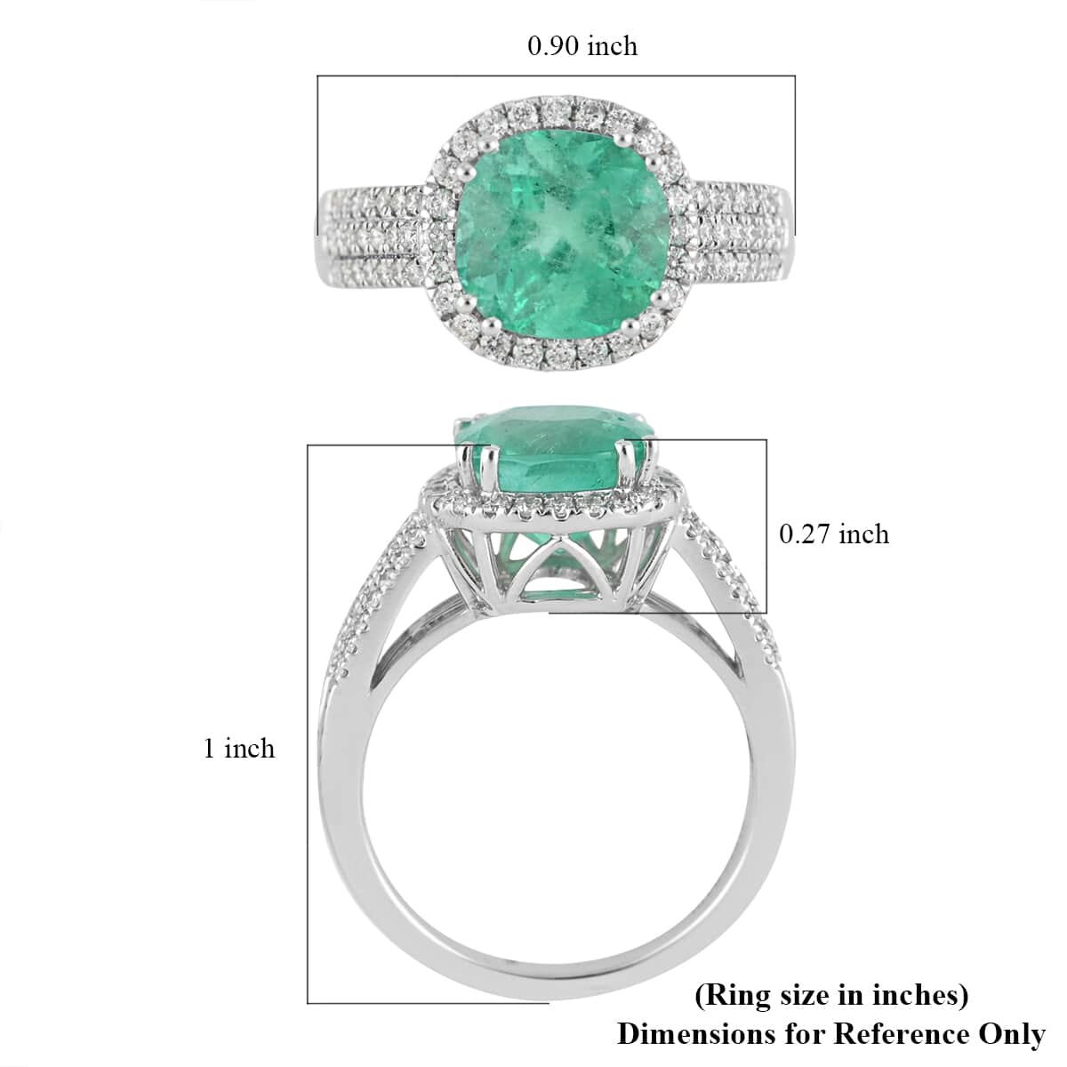 One Of A Kind Certified & Appraised Rhapsody 950 Platinum AAAA Boyaca Colombian Emerald and E-F VS Diamond Ring (Size 7.0) 8.10 Grams 3.50 ctw image number 5
