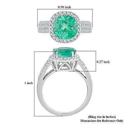 One Of A Kind Certified & Appraised Rhapsody AAAA Boyaca Colombian Emerald and E-F VS Diamond 3.50 ctw Ring in 950 Platinum (Size 7.0) 8.10 Grams