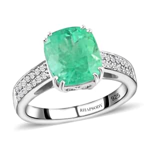 Rhapsody 950 Platinum AAAA Boyaca Colombian Emerald and E-F VS Diamond Ring (Size 7.0) 6.85 Grams 4.00 ctw