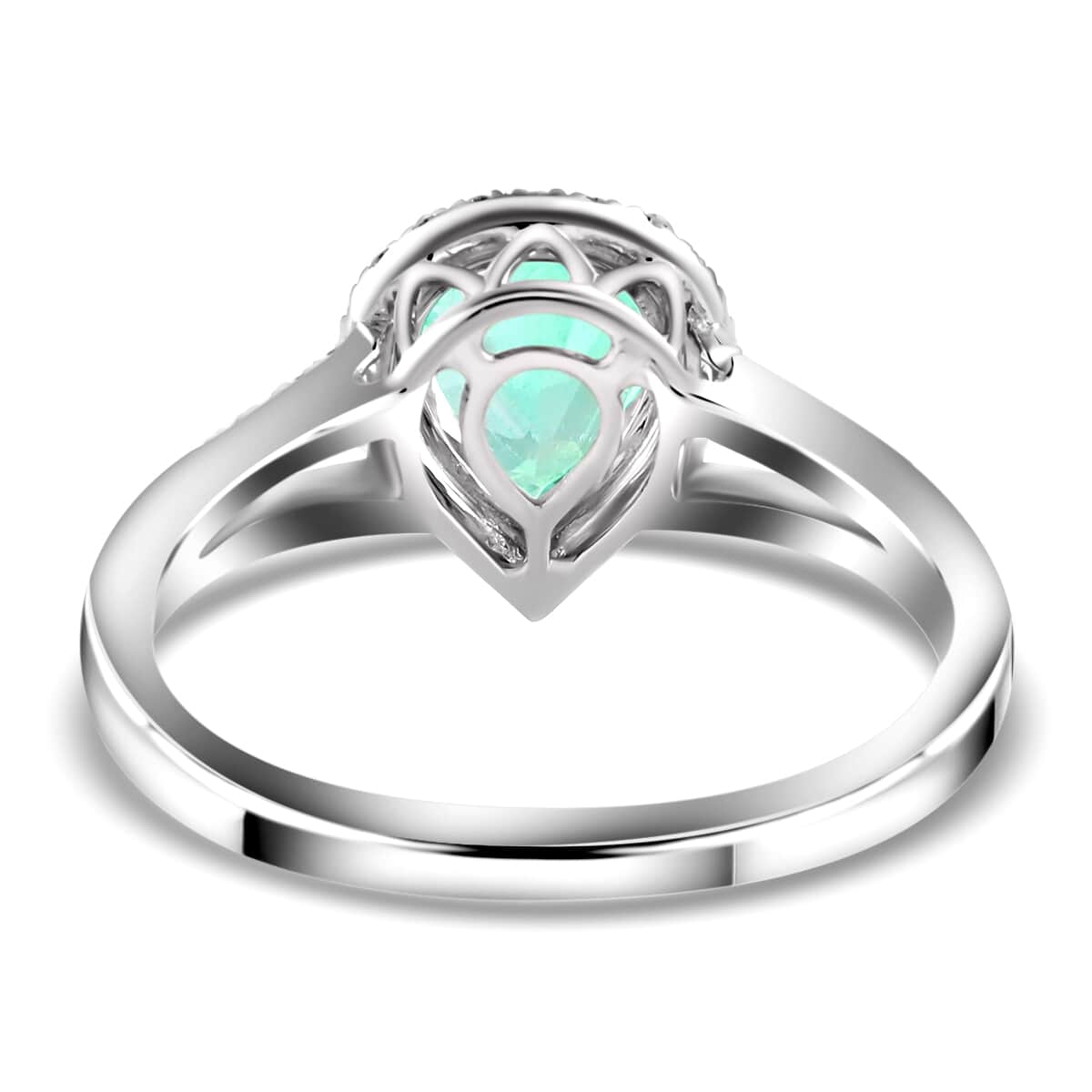 Rhapsody 950 Platinum AAAA Boyaca Colombian Emerald and E-F VS Diamond Ring (Size 7.0) 4.20 Grams 1.60 ctw image number 4