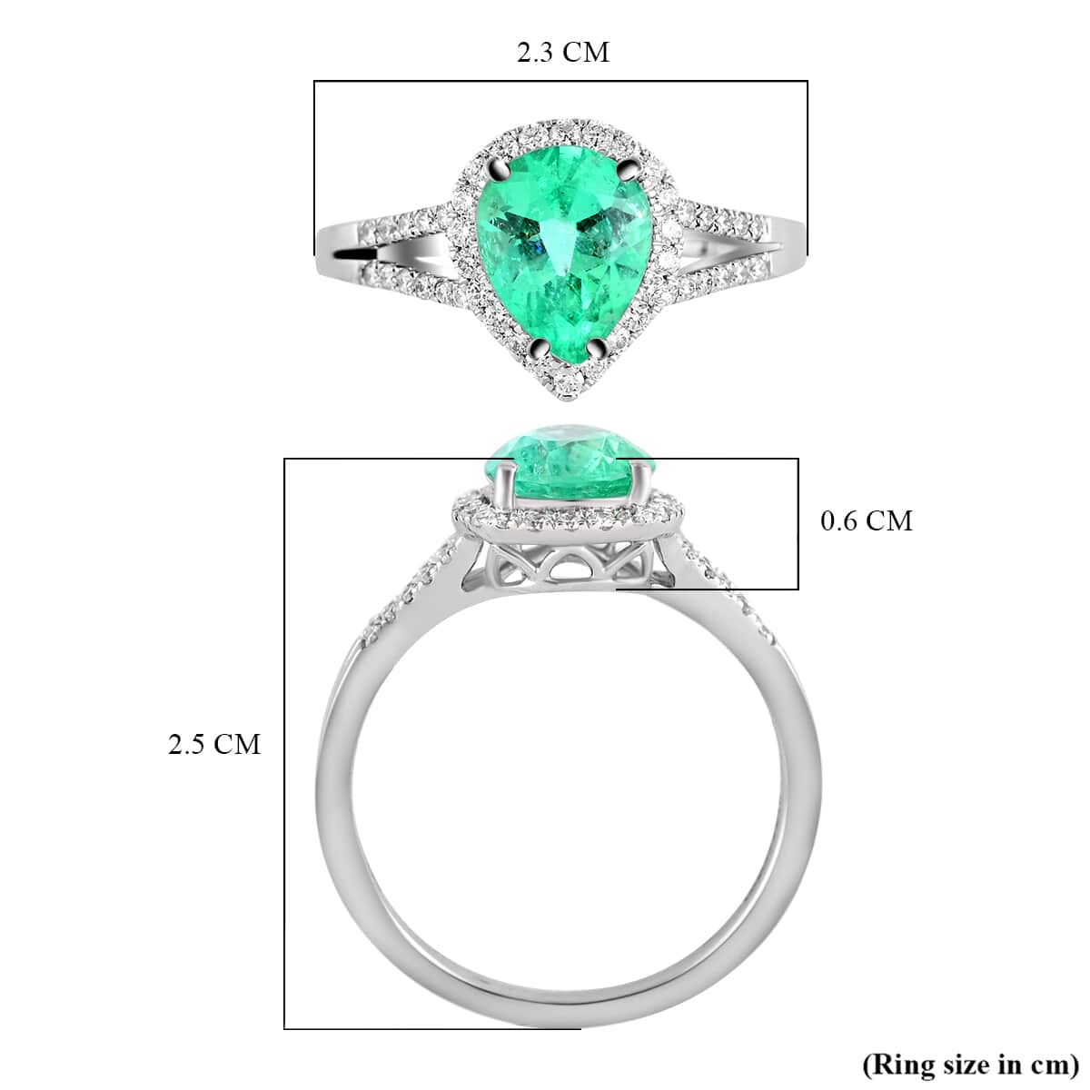 Rhapsody 950 Platinum AAAA Boyaca Colombian Emerald and E-F VS Diamond Ring (Size 7.0) 4.20 Grams 1.60 ctw image number 5