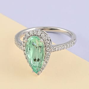 Rhapsody AAAA Boyaca Colombian Emerald and E-F VS Diamond 2.60 ctw Ring in 950 Platinum (Size 7.0) 5.45 Grams