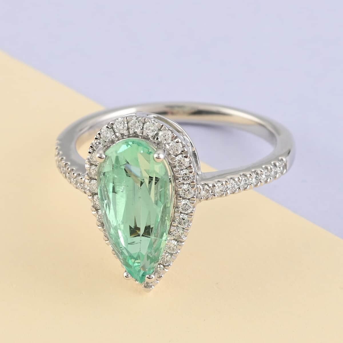 Rhapsody 950 Platinum AAAA Boyaca Colombian Emerald and E-F VS Diamond Ring (Size 7.0) 5.45 Grams 2.60 ctw image number 1