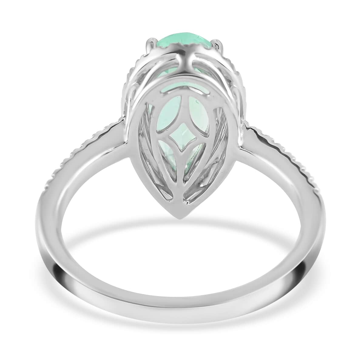 Rhapsody 950 Platinum AAAA Boyaca Colombian Emerald and E-F VS Diamond Ring (Size 7.0) 5.45 Grams 2.60 ctw image number 4