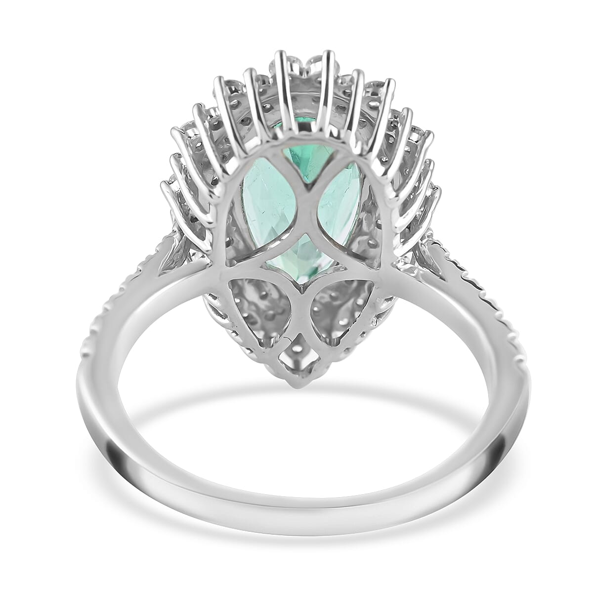 Rhapsody AAAA Boyaca Colombian Emerald and E-F VS Diamond 4.00 ctw Ring in 950 Platinum (Size 7.0) 6.70 Grams image number 4